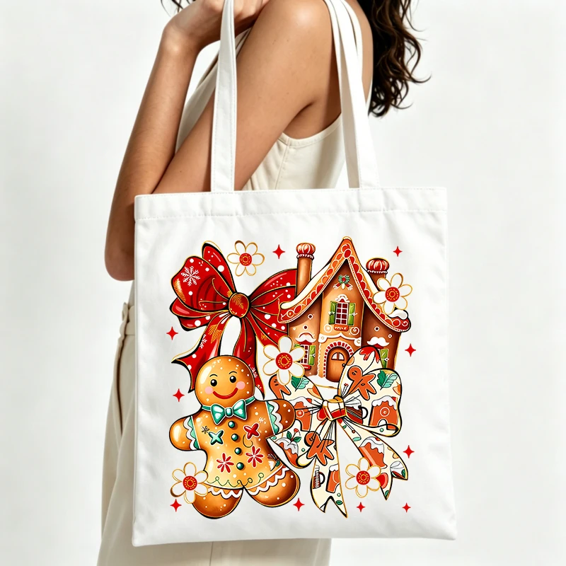 Home Fragrance Gingerbread - Bolso de lona con estampado de